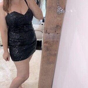 Alfred Angelo size 6 black strapless sequin dress